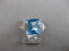 ESTATE 2.65CT DIAMOND & AAA BLUE TOPAZ 14K WHITE GOLD 3D CLASSIC ENGAGEMENT RING