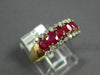 ESTATE 1.30CT DIAMOND & AAA OVAL RUBY 14KT YELLOW GOLD WEDDING ANNIVERSARY RING