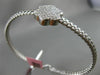 ESTATE .50CT DIAMOND 14KT WHITE GOLD 3D FLOWER MESH FLEXIBLE BANGLE BRACELET