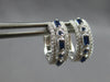 .62CT DIAMOND & AAA SAPPHIRE 14KT WHITE GOLD 3D FILIGREE HUGGIE HANGING EARRINGS