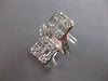 EXTRA LARGE 3.06CT DIAMOND 18KT WHITE GOLD ROUND & BAGUETTE DOUBLE SQUARE RING