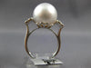 EXTRA LARGE .34CT DIAMOND & AAA SOUTH SEA PEARL 18KT WHITE GOLD ENGAGEMENT RING