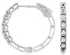 ESTATE .25CT DIAMOND 14KT WHITE GOLD 3D ROUND 5 STONE HUGGIE HANGING EARRINGS