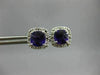 ESTATE 1.88CT DIAMOND & AAA AMETHYST 14KT WHITE GOLD SQUARE HALO STUD EARRINGS