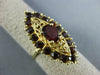 ANTIQUE LARGE 2.50CT GARNET 14K YELLOW GOLD MARQUISE SHAPE FILIGREE RING #20778