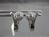 ESTATE .36CT DIAMOND 18KT WHITE GOLD FLOWER CLUSTER HUGGIE POST EARRINGS #21306