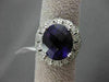 ESTATE 4.62CT DIAMOND & AAA AMETHYST 14K WHITE GOLD FILIGREE FLORAL CLUSTER RING