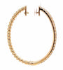 ESTATE .55CT DIAMOND 18K YELLOW GOLD 3D ROUND CLASSIC OVAL HOOP HANGING EARRINGS
