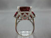 LARGE 18.95CT DIAMOND & AAA PINK TOURMALINE 18K WHITE GOLD 3 STONE COCKTAIL RING