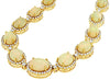 LARGE 41CT DIAMOND & AAA OPAL 14K YELLOW GOLD OVAL & ROUND MULTI FLOWER NECKLACE