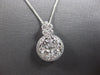 LARGE 1.26CT DIAMOND 18K WHITE GOLD ROUND INVISIBLE HALO FLORAL FLOATING PENDANT
