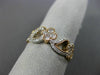 ESTATE .61CT DIAMOND 18K WHITE & ROSE GOLD FLOWER HEART WEDDING ANNIVERSARY RING