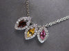 .54CT DIAMOND & AAA MULTI GEM 14K WHITE GOLD MARQUISE SHAPE & ROUND HALO PENDANT