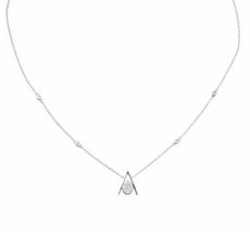 .88CT DIAMOND 18KT WHITE GOLD 3D MULTI SHAPE CLUSTER TEAR DROP V SHAPE NECKLACE