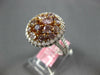LARGE 2.67CT WHITE & PINK DIAMOND 18K WHITE & ROSE GOLD CLUSTER ANNIVERSARY RING