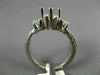 ANTIQUE .50CT DIAMOND 14KT WHITE GOLD 3 STONE SEMI MOUNT ENGAGEMENT RING #16334