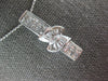 LARGE 1.30CT DIAMOND 18K WHITE GOLD ROUND PRINCESS & BAGUETTE BAR PENDANT #27208