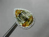 ESTATE .22CT DIAMOND & MULTI GEM 14KT WHITE GOLD 3D PEAR SHAPE CLIP ON EARRINGS