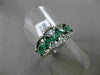 ANTIQUE WIDE 1.13CT DIAMOND & AAA EMERALD 14KT YELLOW GOLD 3D ZIG ZAG FUN RING