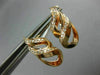 ESTATE .20CT DIAMOND 14KT ROSE GOLD 3D TEAR DROP CLIP ON LOVE HANGING EARRINGS