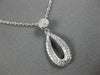 ESTATE .30CT DIAMOND 14KT WHITE GOLD CLASSIC OPEN TEAR DROP FUN FLOATING PENDANT