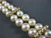ANTIQUE LARGE .72CT DIAMOND 14KT YELLOW GOLD AAA PEARL 2 STRAND BRACELET #22606