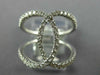 ESTATE LARGE .47CT DIAMOND 18KT WHITE GOLD 3D LOVE KNOT CLASSIC FUN RING