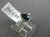 ESTATE .66CT DIAMOND & AAA SAPPHIRE 14K WHITE GOLD PEAR SHAPE 3D ENGAGEMENT RING