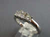 ESTATE .98CT DIAMOND 14KT WHITE GOLD 3D CLASSIC PRINCESS 3 STONE ENGAGEMENT RING