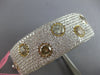 EXTRA LARGE 15.56CT WHITE & YELLOW DIAMOND 18KT 2 TONE GOLD CUFF BANGLE BRACELET