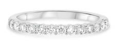 0.43CT DIAMOND 14KT WHITE GOLD ROUND SHARED PRONG SEMI ETERNITY ANNIVERSARY RING