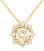 ESTATE .36CT DIAMOND 14KT YELLOW GOLD ROUND SOLITAIRE HALO STAR FLOATING PENDANT