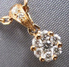 ESTATE SMALL .19CT DIAMOND 18KT ROSE GOLD 3D CLUSTER FLOWER LOVE PENDANT