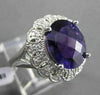 ESTATE 4.62CT DIAMOND & AAA AMETHYST 14K WHITE GOLD FILIGREE FLORAL CLUSTER RING