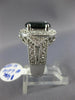 ESTATE LARGE 6.69CT DIAMOND & AAA SAPPHIRE 14KT WHITE GOLD OVAL ENGAGEMENT RING