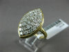ESTATE LARGE 1.5CT DIAMOND 14K 2 TONE GOLD PAVE MARQUISE HAMMER DESIGN LOVE RING