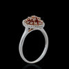 .27CT WHITE & PINK DIAMOND 18K WHITE & ROSE GOLD CLUSTER MARQUISE SHAPE FUN RING