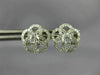 ESTATE .68CT DIAMOND 18KT WHITE GOLD 3D OPEN FLOWER SOLITAIRE STUD EARRINGS