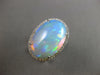 EXTRA LARGE 18.05CT DIAMOND & AAA AUSTRALIAN OPAL 14KT WHITE GOLD OVAL LOVE RING