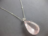 EXTRA LARGE 27.25CT DIAMOND & AAA ROSE QUARTZ 14KT WHITE GOLD 3D CUSHION PENDANT