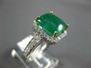 LARGE 4.81CT DIAMOND & AAA EMERALD 14KT WHITE GOLD SQUARE HALO ENGAGEMENT RING