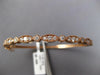 1.3CT DIAMOND 14K ROSE GOLD ROUND & MARQUISE SHAPE SEMI ETERNITY BANGLE BRACELET