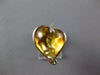 LARGE 13.89CT DIAMOND & AAA CITRINE 14KT WHITE GOLD 3D HEART SHAPE FUN LOVE RING