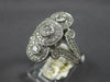 ESTATE WIDE .75CT DIAMOND 14KT WHITE GOLD 3 STONE HALO FILIGREE ANNIVERSARY RING