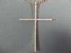 ESTATE LARGE .29CT DIAMOND 18KT ROSE GOLD 3D CLASSIC CROSS PENDANT
