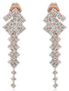 ESTATE 1.49CT DIAMOND 18KT ROSE GOLD MULTI ROW GEOMETRICAL FUN HANGING EARRINGS