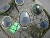 EXTRA LARGE 15.78CT DIAMOND & AAA SLICED SAPPHIRE 18K BLACK GOLD BANGLE BRACELET