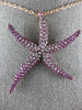 ESTATE EXTRA LARGE 3.75CT AAA PINK SAPPHIRE 18KT ROSE GOLD STAR FISH FUN PENDANT