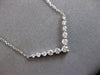 .59CT DIAMOND 14KT WHITE GOLD 3D GRADUATING V SHAPE SHARED PRONG LOVE NECKLACE
