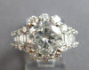 ESTATE LARGE 4.21CT DIAMOND 18K WHITE GOLD OVAL ROUND & BAGUETTE ENGAGEMENT RING